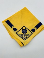 BSA Cub Scout Wolf Neckerchief Golden Yellow Scarf Bandanna Boy Scouts 1960’s