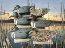 Duck Decoys set of 6  Flambeau Teal  decoys 4 cocks 2 hens