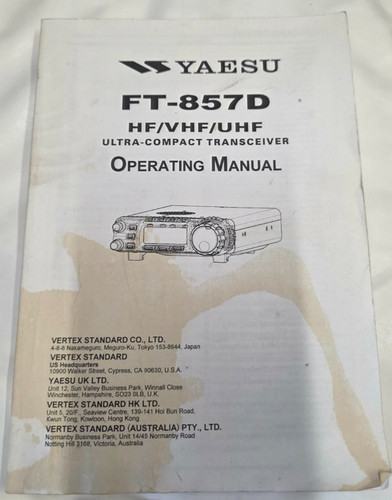 Yaesu 857d operating - yaesu, manual