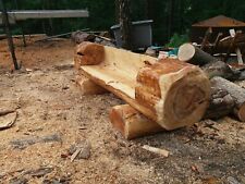 Chainsaw carved wooden wood Tree Log Bench Chair  Seat furniture 