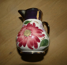 VINTAGE WADE WARE HARVEST HAND PAINTED FLORAL CERAMIC COPPER LUSTRE JUG
