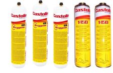 3 X CASTOLIN/OXY TURBO/WELDGAS OXYGEN GAS CYLINDER BOTTLE + 2 X 1450 FUEL