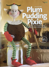 KNITTING PATTERN Alan Dart Christmas plum pudding pixie doll 43cm festive toy