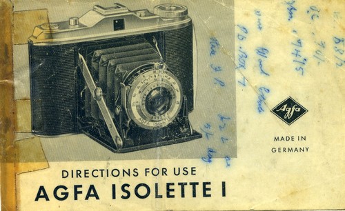 Agfa isolette instruction - i,