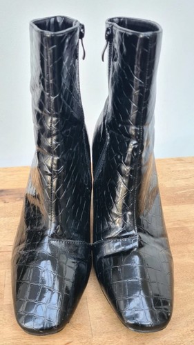 Black patent boot - black,