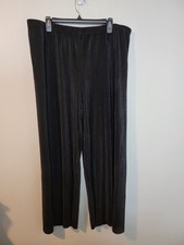 Joan River Womens Petite Solid Accordion Pleat Palazzo Pants Black PXL