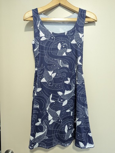 Blue koi sleeveless - blue, skater
