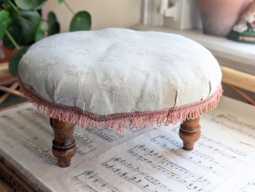 Vintage footstool pouffe - footstool,
