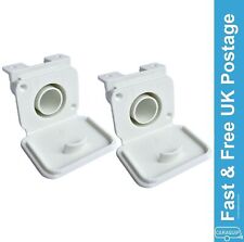 2 x WHITE 28mm Caravan Waste Water Outlet Socket Compatible 28mm Convolute Hose