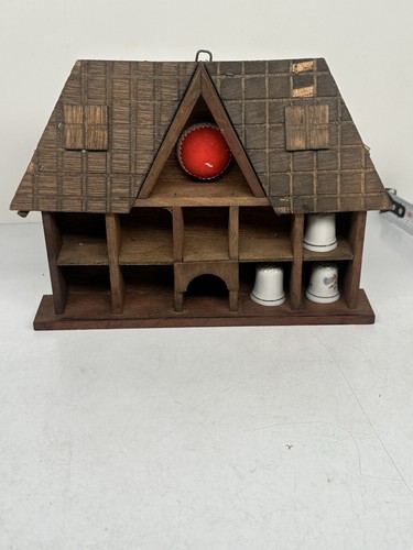 Vintage wooden thimble display - thimble,