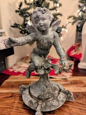 Cast Iron Cherub Angel Antique
