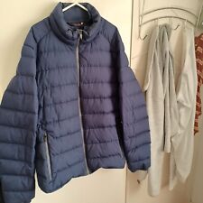 zara down puffer jacket Xxl Navy 90% Down 10% Feathers 