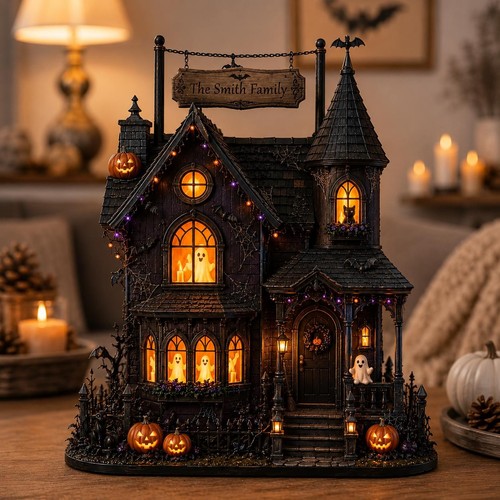 Halloween haunted house family - house,