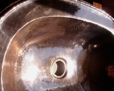 Moroccan hand hammered COPPER OVAL sink wash basin + wide back rim  W49 cm