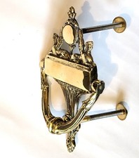 Large bespoke solid cast brass front door knocker striker Empire gryphon antique