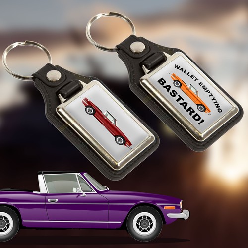 Leather look key ring for - key,