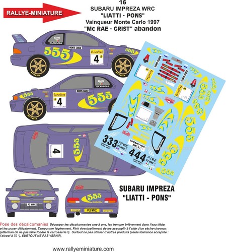 Decals ref 0016 - decals, subaru