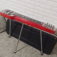 GUYATONE 8 Strings Electric Lap Steel Guitar Red Hawaiian with Case Stand