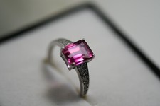 Natural Pink Topaz Ring Size 9