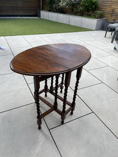 Antique oak drop leaf barley - antique,