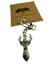 Stag Head Quality Silver Pewter Keyring