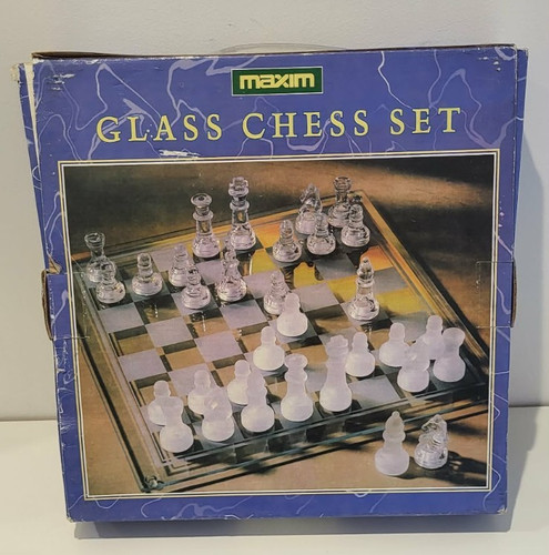 Maxim glass chess set 25cm - chess,