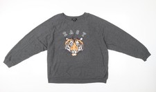 Wildfox Women Grey Tiger Graphic Sweatshirt XL Relaxed Fit