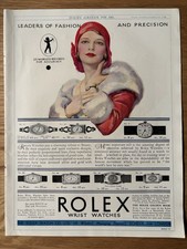 Vintage 1930’s ROLEX  WRIST WATCH Advert Oyster Prince Duchess 1930 Ad