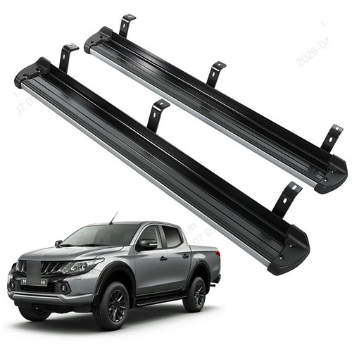 Black running board side steps - running,