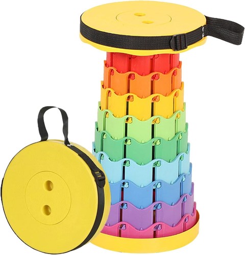 Yellow portable folding stool - yellow,