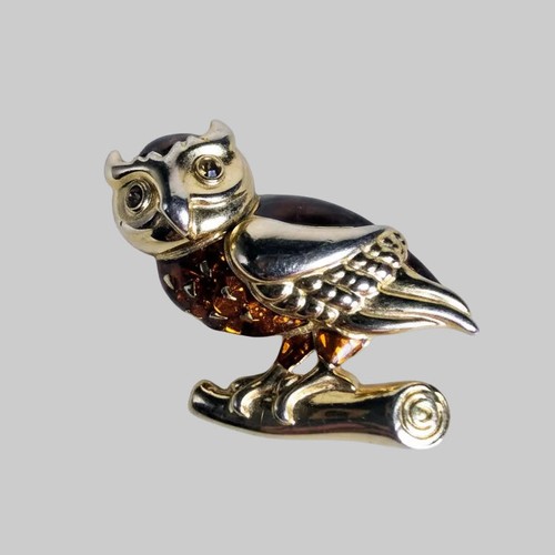 Vintage gold tone figural - vintage, owl