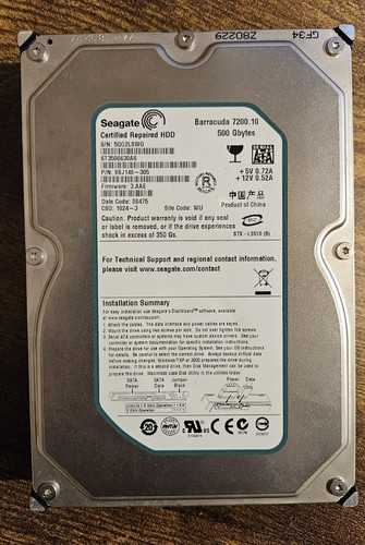 Seagate barracuda 7200 - 7200.10, 500g