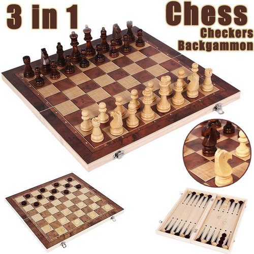 Large chess wooden - wooden, set