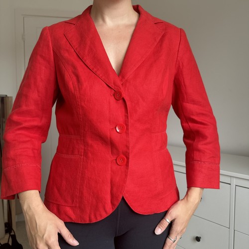 Per una jacket - red, linen