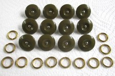 12x British Army:"DENIM BATTLEDRESS BLOUSE BUTTONS & RINGS" (19mm, BD, Overalls)