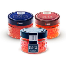 3x TRIAL SET - Gorbusha+Keta+Trout - Red Salmon Caviar Ikra Ikura ИКРА КРАСНАЯ