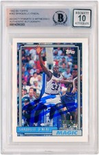 Shaquille O'Neal Magic Signed 92-93 Topps #362 BAS rated 10 Rookie Card