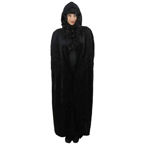 Black hooded cape halloween - cape,