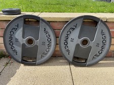 2 x 20kg TECHNOGYM URETHANE OLYMPIC WEIGHT PLATES
