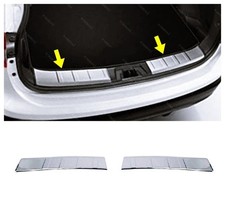 Chrome Baggage Entry Sill Protector 2pc BRUSHED For NISSAN QASHQAI 2014 to 2020