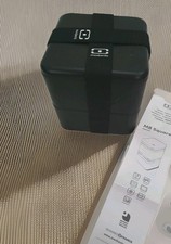 monbento - MB Square Onyx Black Bento Box Large 2 Tier Leakproof Lunch Box 1.7L