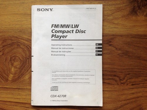 Sony cdx 4270r operating - sony,