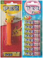 PEZ Pokemon PIKACHU ORANGE Sweet Dispenser & Pack of 8x Candies Pick Flavour
