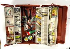 FENWICK Tackle Box Full Vintage Retro Fishing Gear Lures Bait Worms Supplies