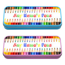 Colouring Pencils PERSONALISED Pencil Case Tin Add Text Name School Teacher Gift