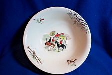 rare Hunting themed horses vintage pottery Alfred Meakin large Serving 8.5" bowl