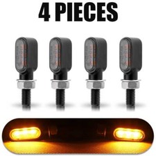 4X Motorcycle Indicators Mini LED Turn Signal Blinker Lights Amber Lamp E Marked