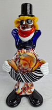 AutUnique And Handmade Murano Glass ‘Clown With Accordion’ Sculpture 19 cm P345
