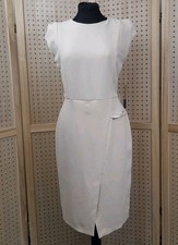 Pia Michi Nude Knee Length Fabric Business Casual Pencil Dress Size 38 UK10 BNWT