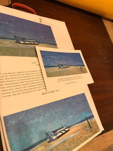 Ferry boat channel sand card - boat,